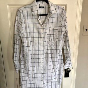 BDG Printed Buttondown Shirt Dress with Pockets